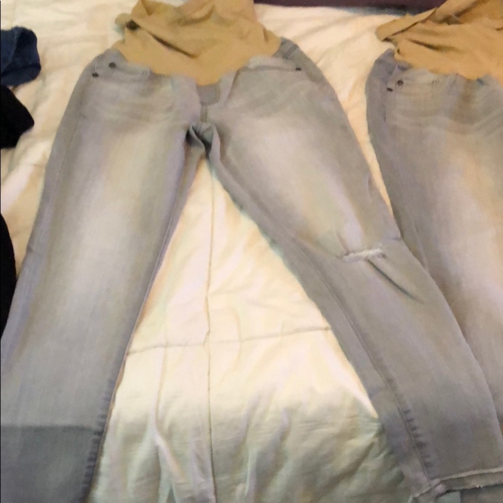 Indigo blue Grey Maternity Jeans